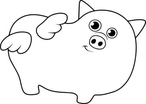 Flying Pig Coloring Page